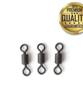10 x Carpysteves Matt Black Teflon Coated Anti Glare Safety Rolling Swivels size 8