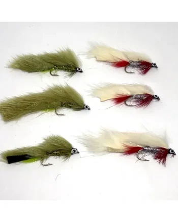 X6 OLIVE & WHITE MINKEY LURES