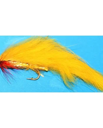zonker - yellow with gold Mylar body , # 10 barbed Z25