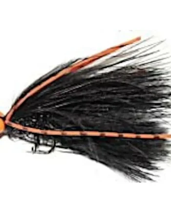 10 X Black,shaggy cat ,straggle fritz lure Orange Hot head,#10 barbless [lur 4]