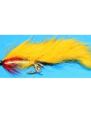 zonker - yellow with silver Mylar body , # 10 barbed Z48
