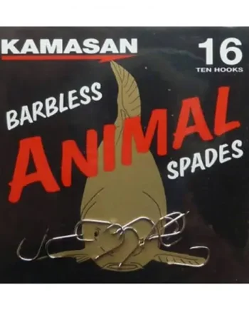 KAMASAN ANIMAL HOOKS SPADE END BARBLESS AND BARBED.