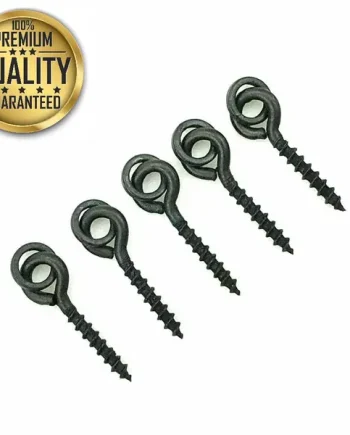 10 x Carpysteves matt black teflon coated bait screws (with round ring)