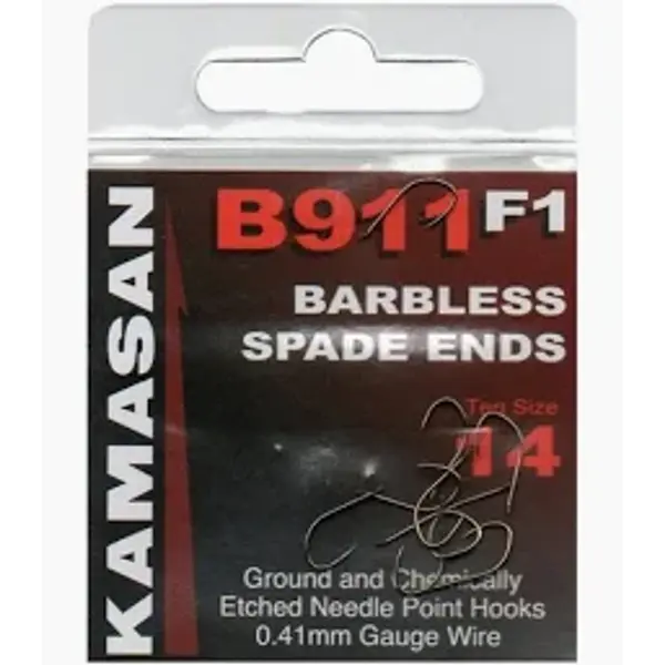KAMASAN B911 F1 BARBLESS SPADE ENDS, ASSORTED SIZES.