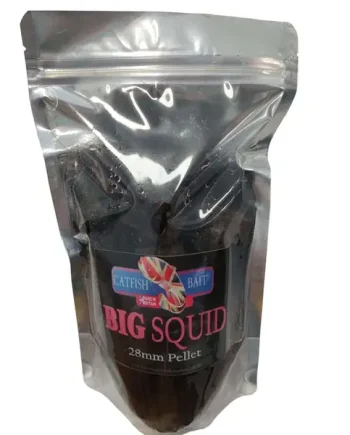 “Big Squid 28mm Pre-Drilled Halibut Pellets – Large Fishing Bait with Squid Stew attractant
