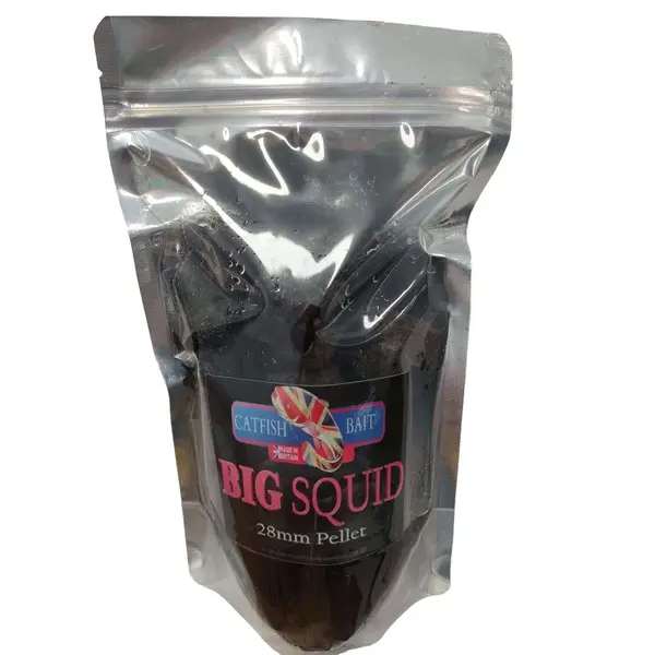“Big Squid 28mm Pre-Drilled Halibut Pellets – Large Fishing Bait with Squid Stew attractant