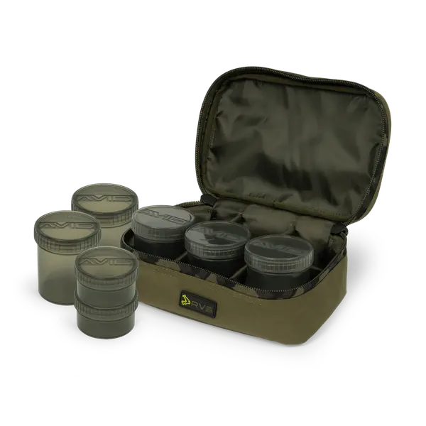 AVID CARP RVS 8-POT HOOKBAIT POUCH.