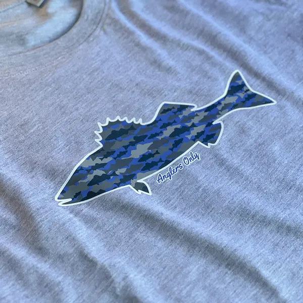 'Bass Camo' T-Shirt - Heather Grey