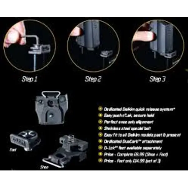 DELKIM D-LOK QUICK RELEASE SYSTEM.