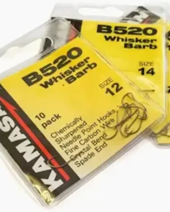 KAMASAN B520 WHISKER BARB HOOKS ( SPADE END ) ASSORTED