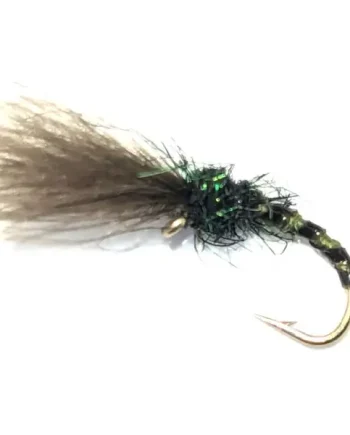 10 Buzzer cdc shuttlecock Olive Buzzer A1 Trout flies # 14 barbed CDC17