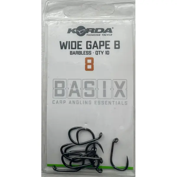 Korda Size8 Basix Barbless – Wide Gape B