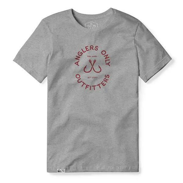 'Fish Hard, Get Lucky' T-Shirt - Heather Grey